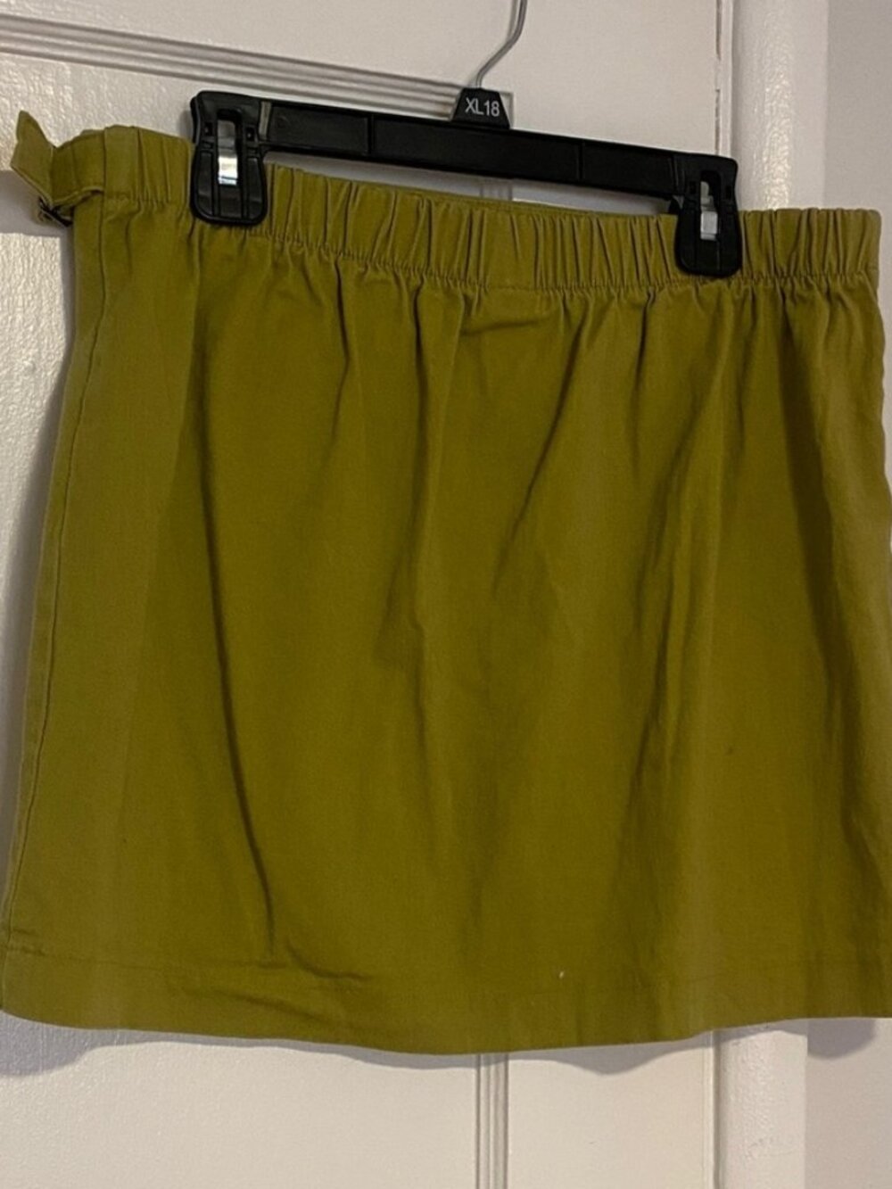 Green Wrap Mini Skirt with Side Buckle - Picture 2 of 2